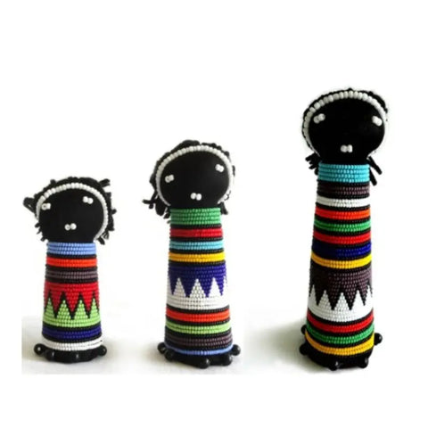 African Smiles Beaded Zulu Doll - Large