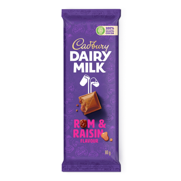 Cadbury Dairy Milk - Rum & Raisin - 80g Slab