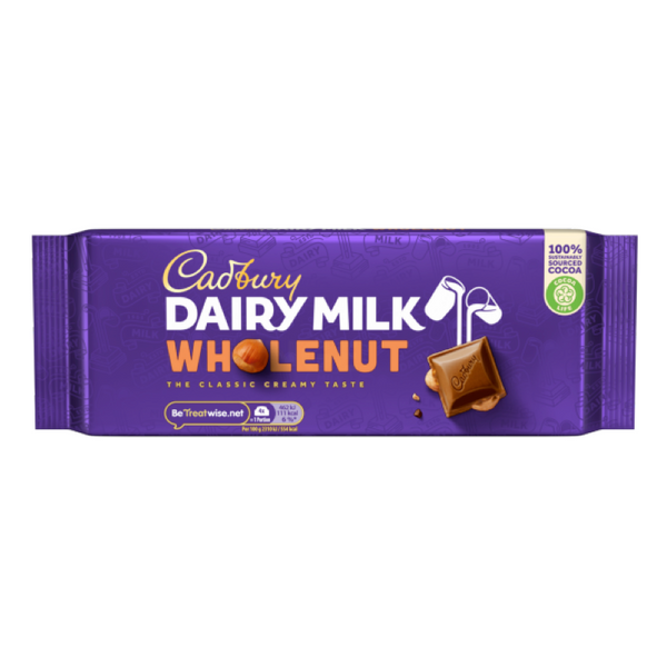 Cadbury Dairy Milk Wholenut Chocolate - 180g Bar